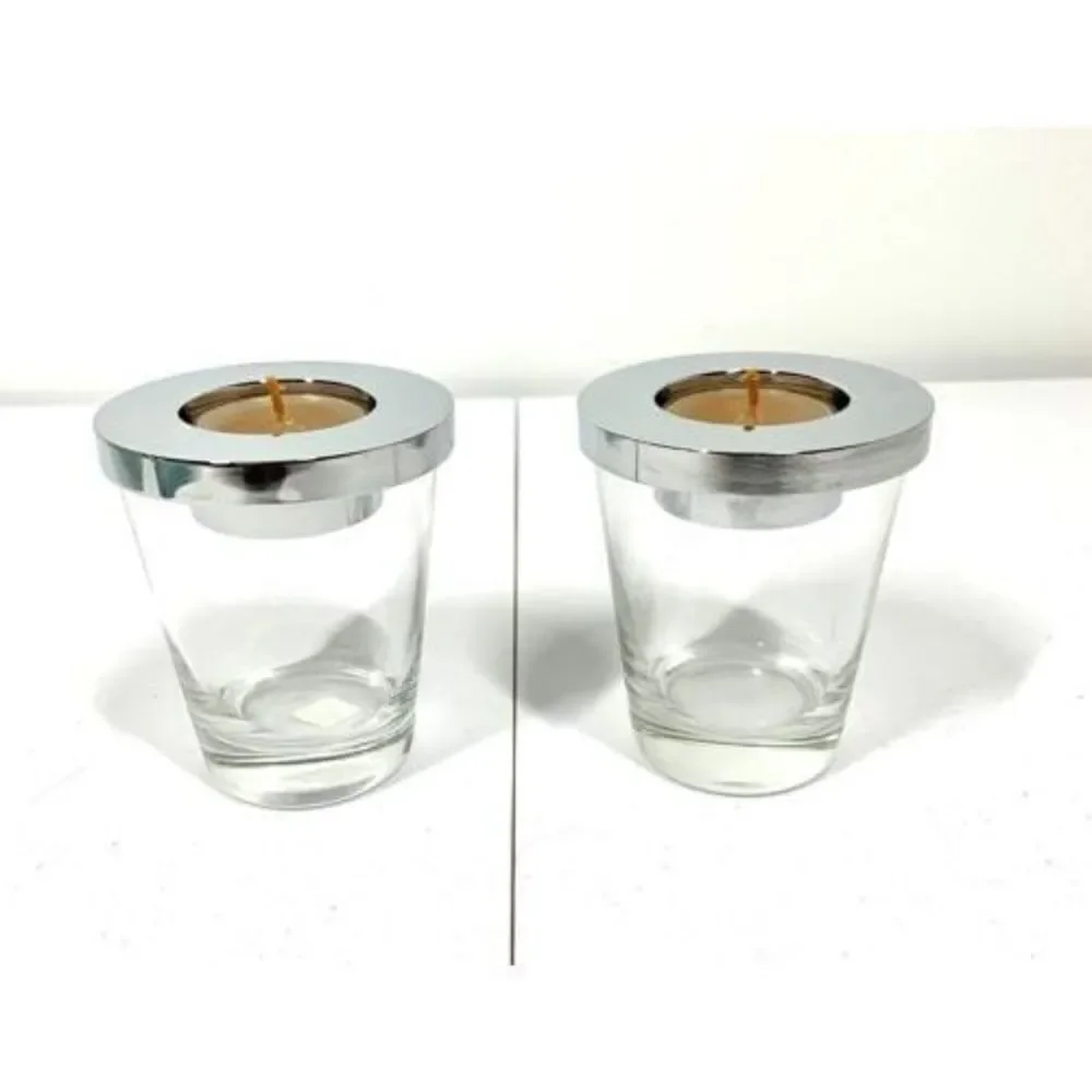 PartyLite Versatility Votive Tealight Candle Holders & 12 Tamboti Safari Candles